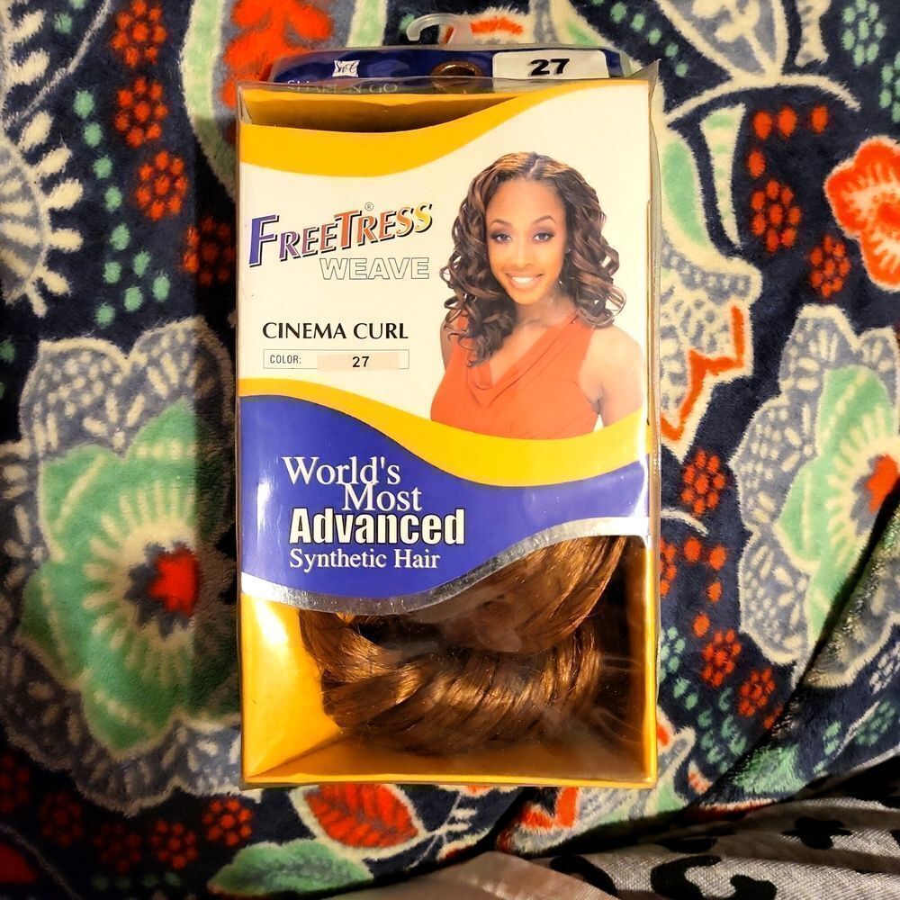 NWT FreeTress WEAVE World's most advanced synthetic Hair-color cinema curl 27
